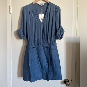 Tibi Chic Two-Tone Blue Wrap Dress